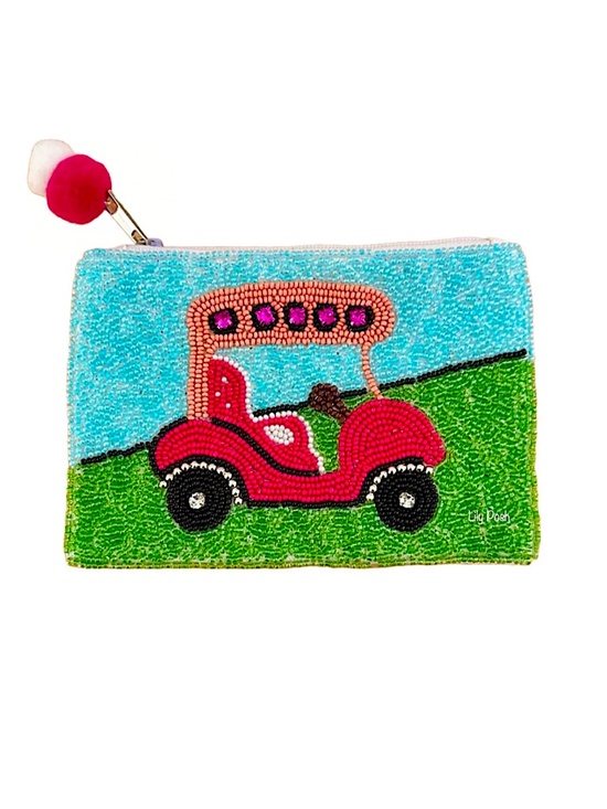 Lily Posh Golf Cart Coin Purse, Golf Lover, Golf Bag, NEW - Picture 2 of 3
